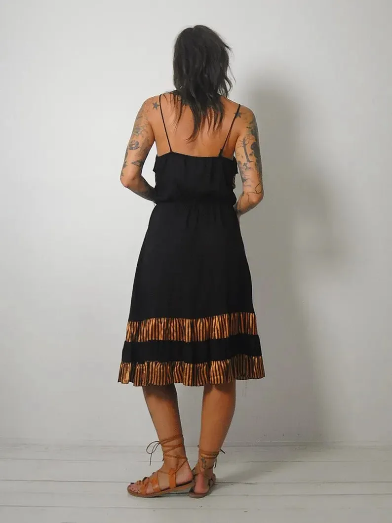 1970's Copper Striped Sundress