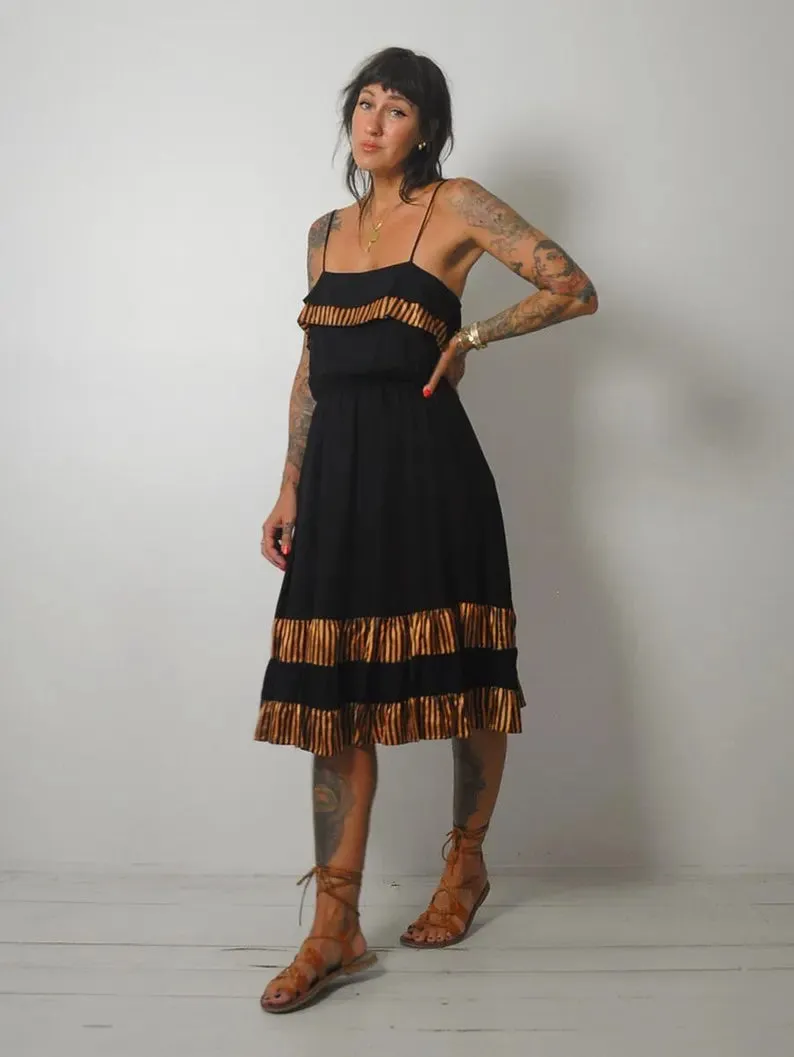 1970's Copper Striped Sundress