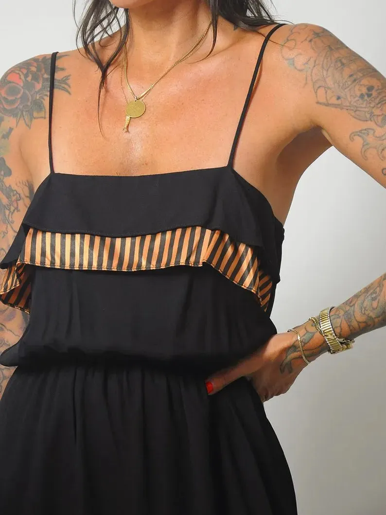 1970's Copper Striped Sundress