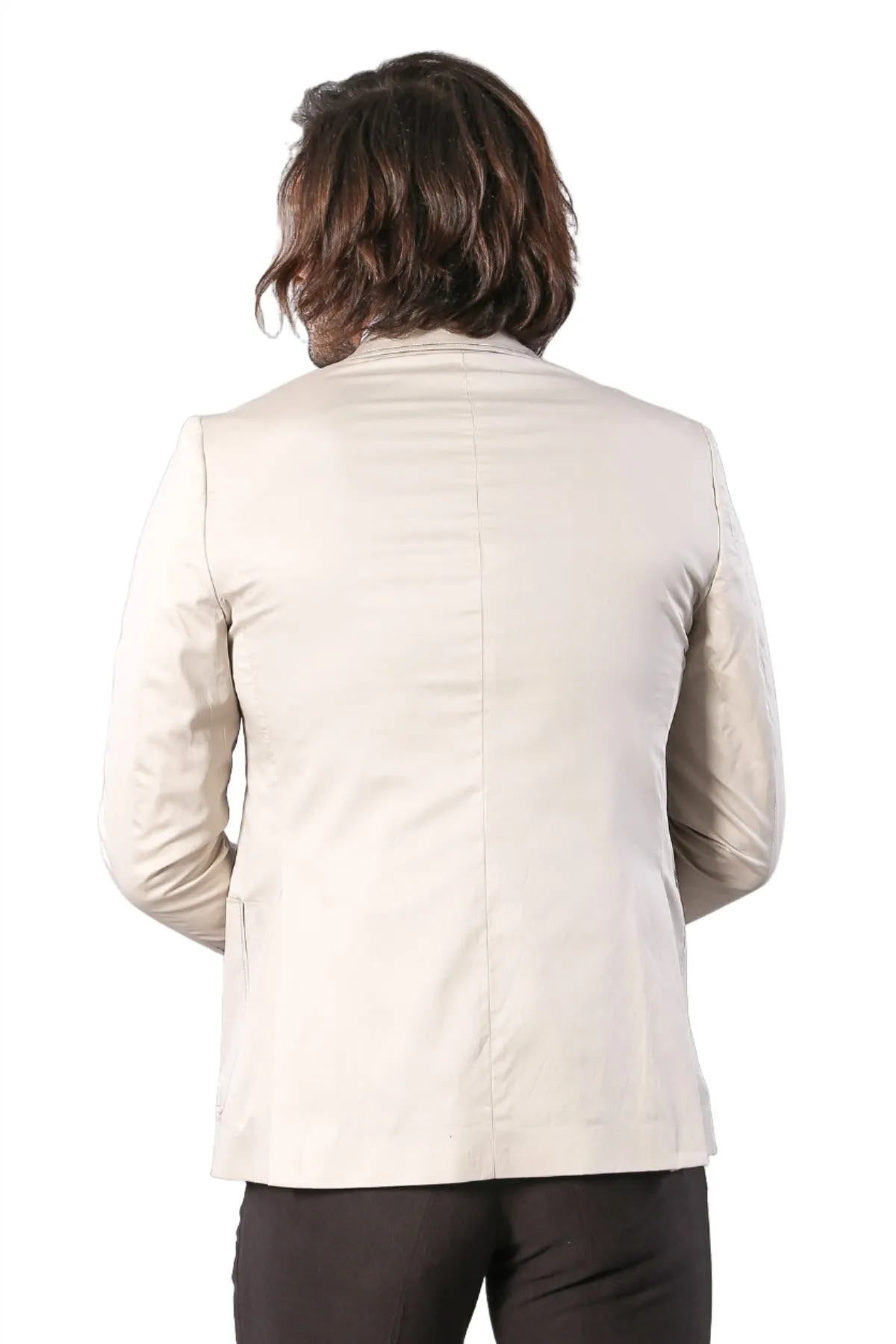 2 Button Bag Pocket Cream Jacket-Wessi