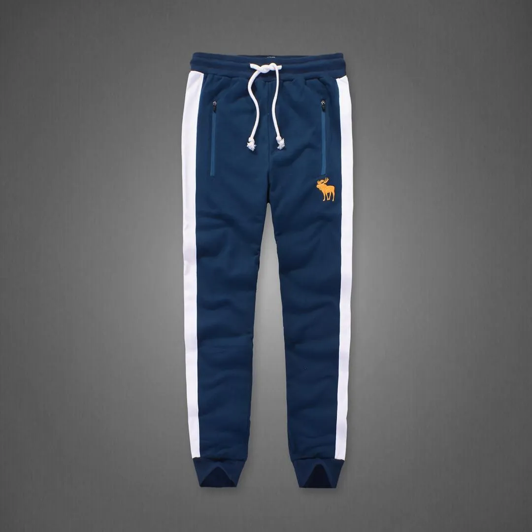 Abercrombie And Fitch Cuff Tapered Joggers-Navy Blue