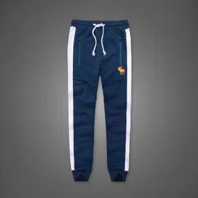 Abercrombie And Fitch Cuff Tapered Joggers-Navy Blue