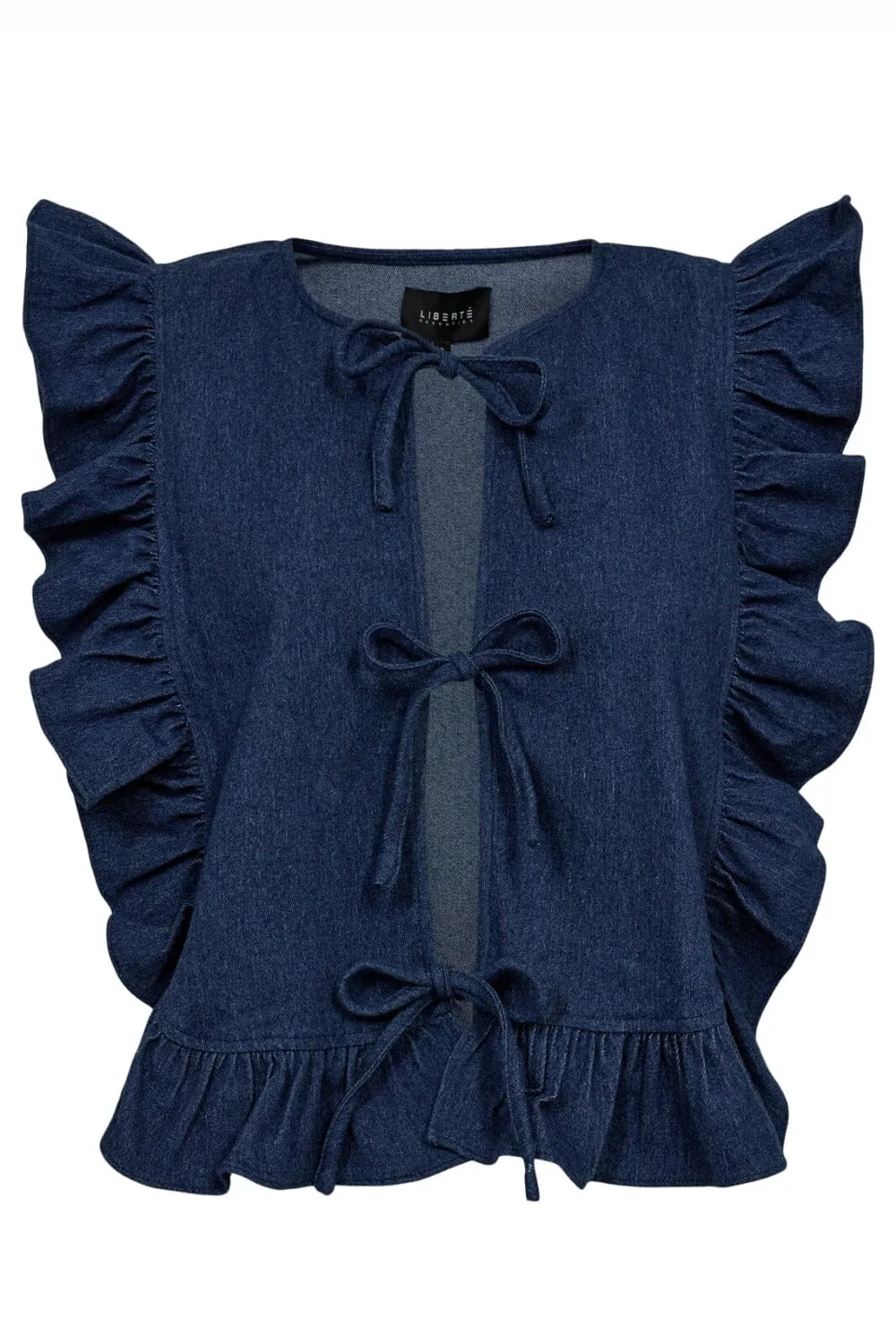 Asta Frill Vest | Blue Denim | Vest fra Liberté