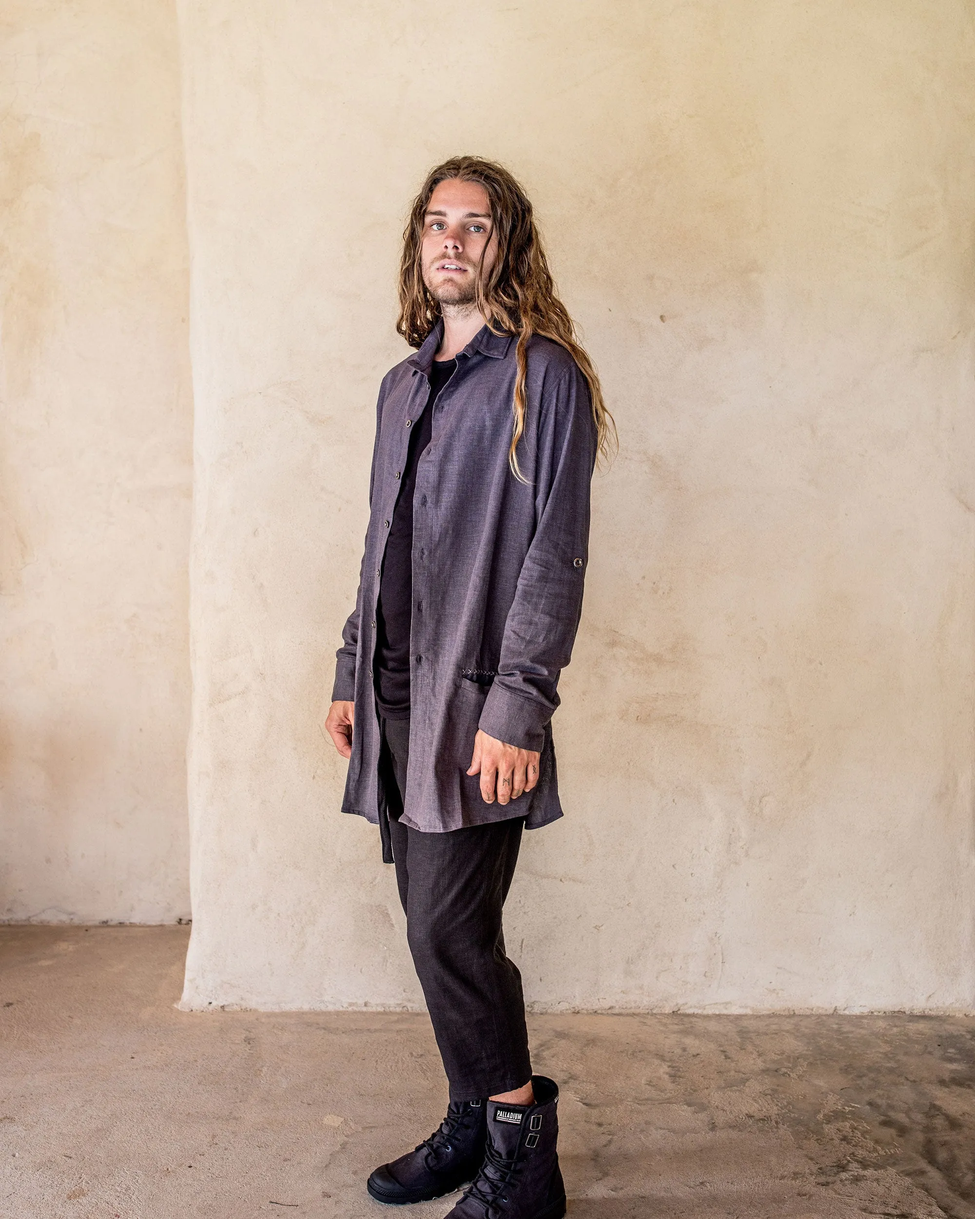 Axial Linen Shirt - Slate