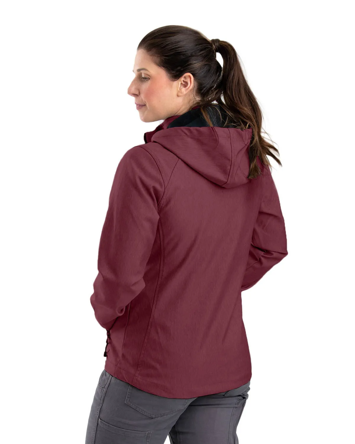 Berne Maroon Polyester Ladies Eiger Hooded Softshell