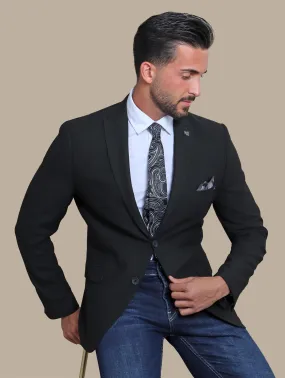 Black Structure Lycra Sport Blazer