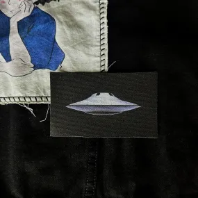 Black UFO Sew on Fabric Patch