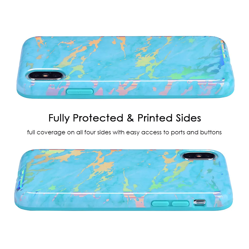 Blue Marble Holo Chrome iPhone Case