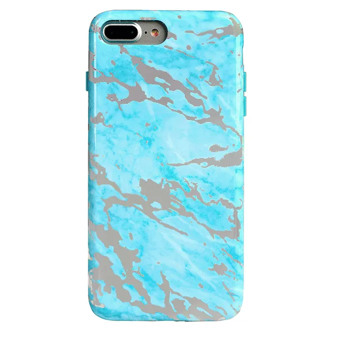 Blue Marble Holo Chrome iPhone Case