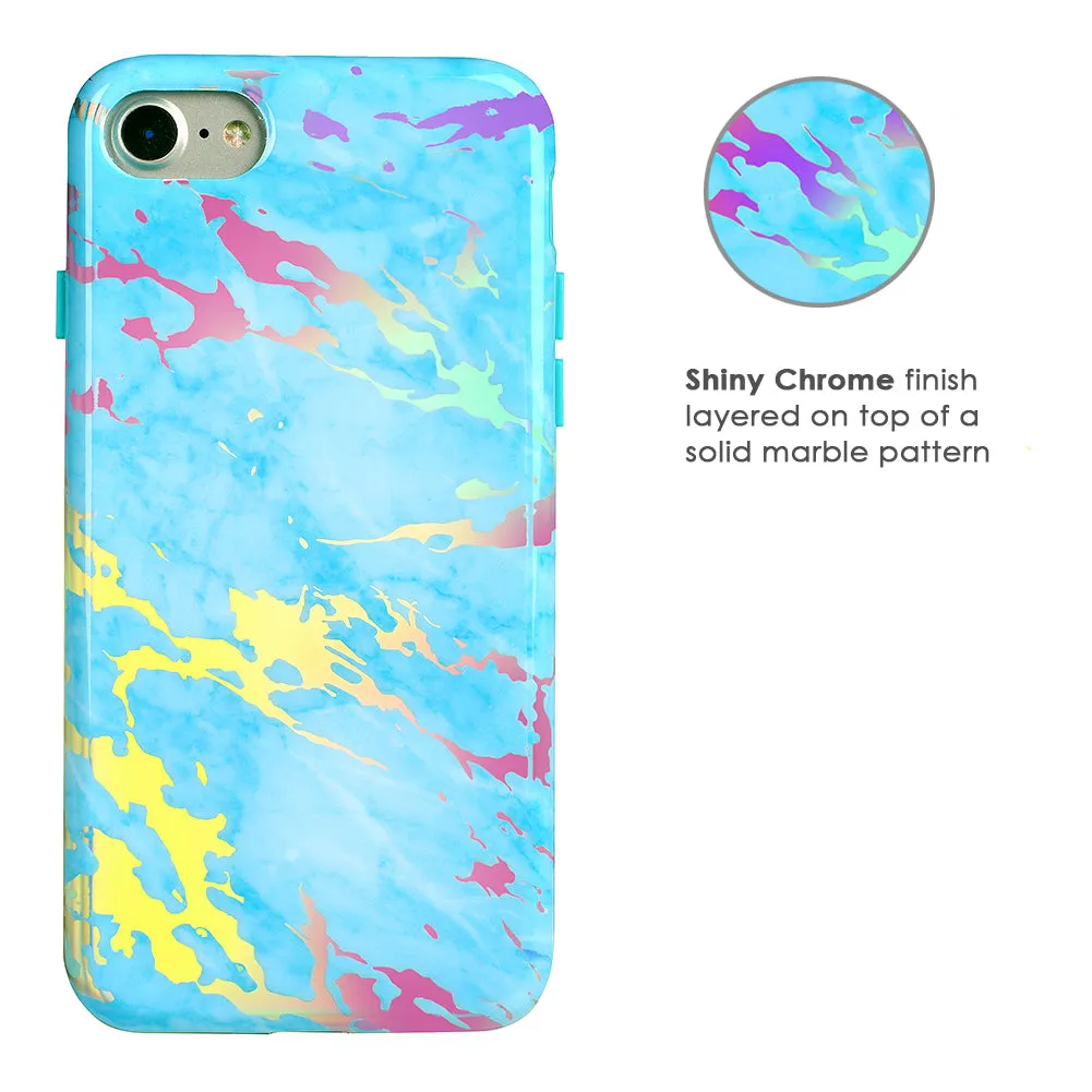 Blue Marble Holo Chrome iPhone Case