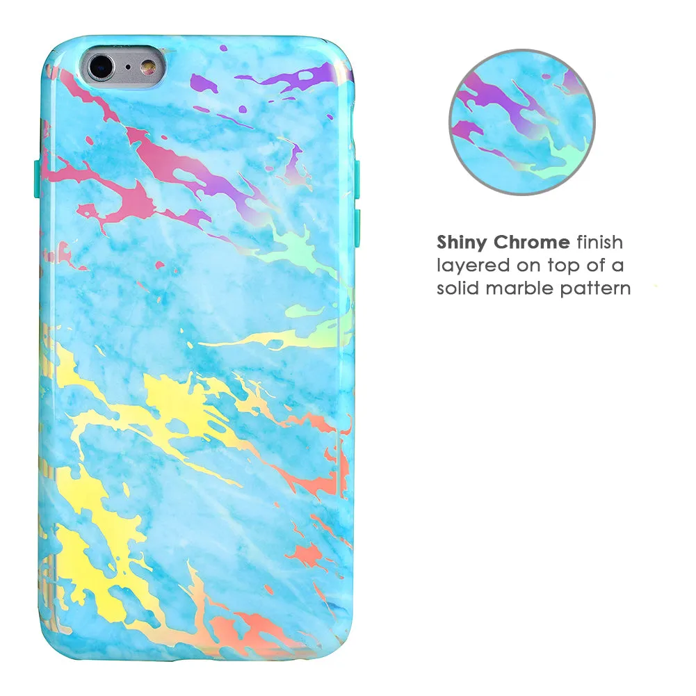 Blue Marble Holo Chrome iPhone Case