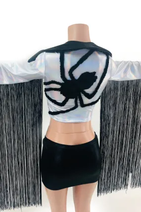 Boris the Spider Zipper Front Crop Jacket