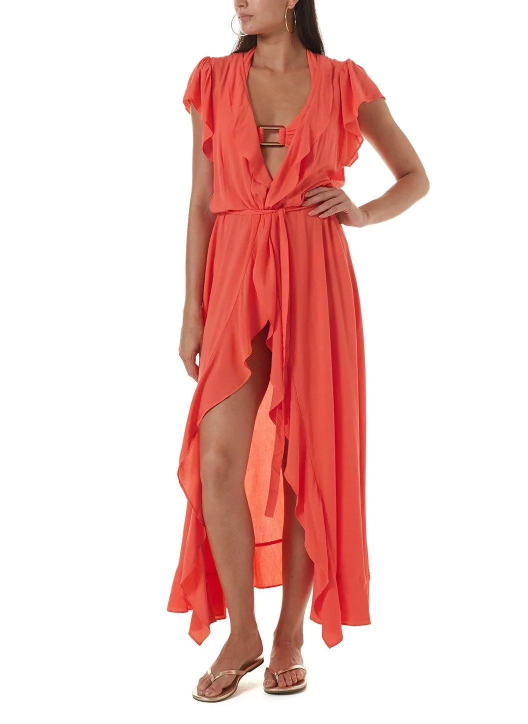 Brianna Tangerine Long Dress