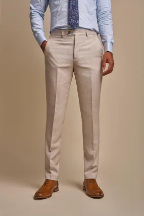 Caridi Beige Check Trousers