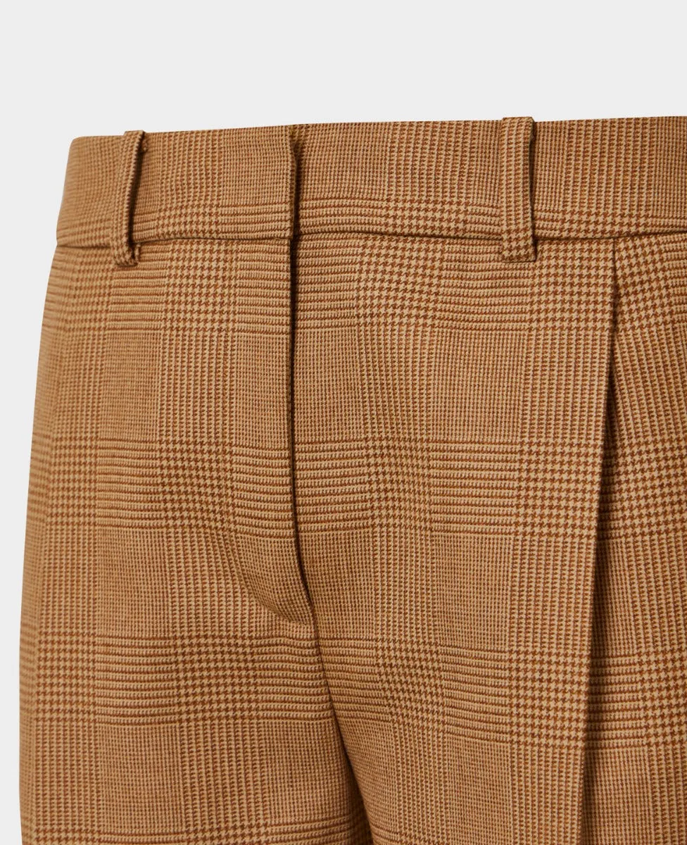 Classic Pleated Tweed Trousers