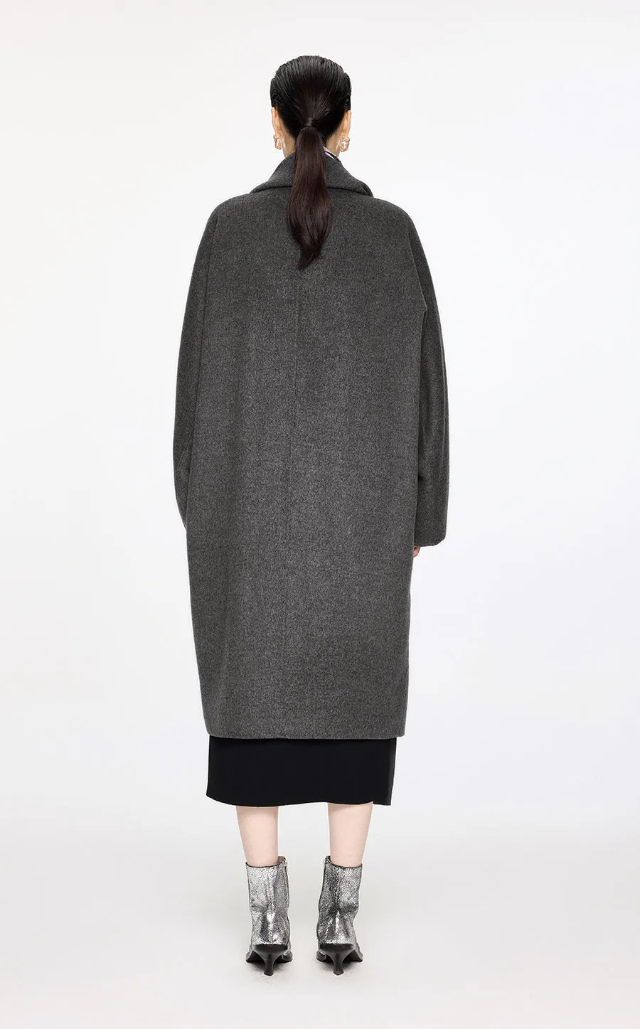 Coat / JNBY Pleated Wool Coat