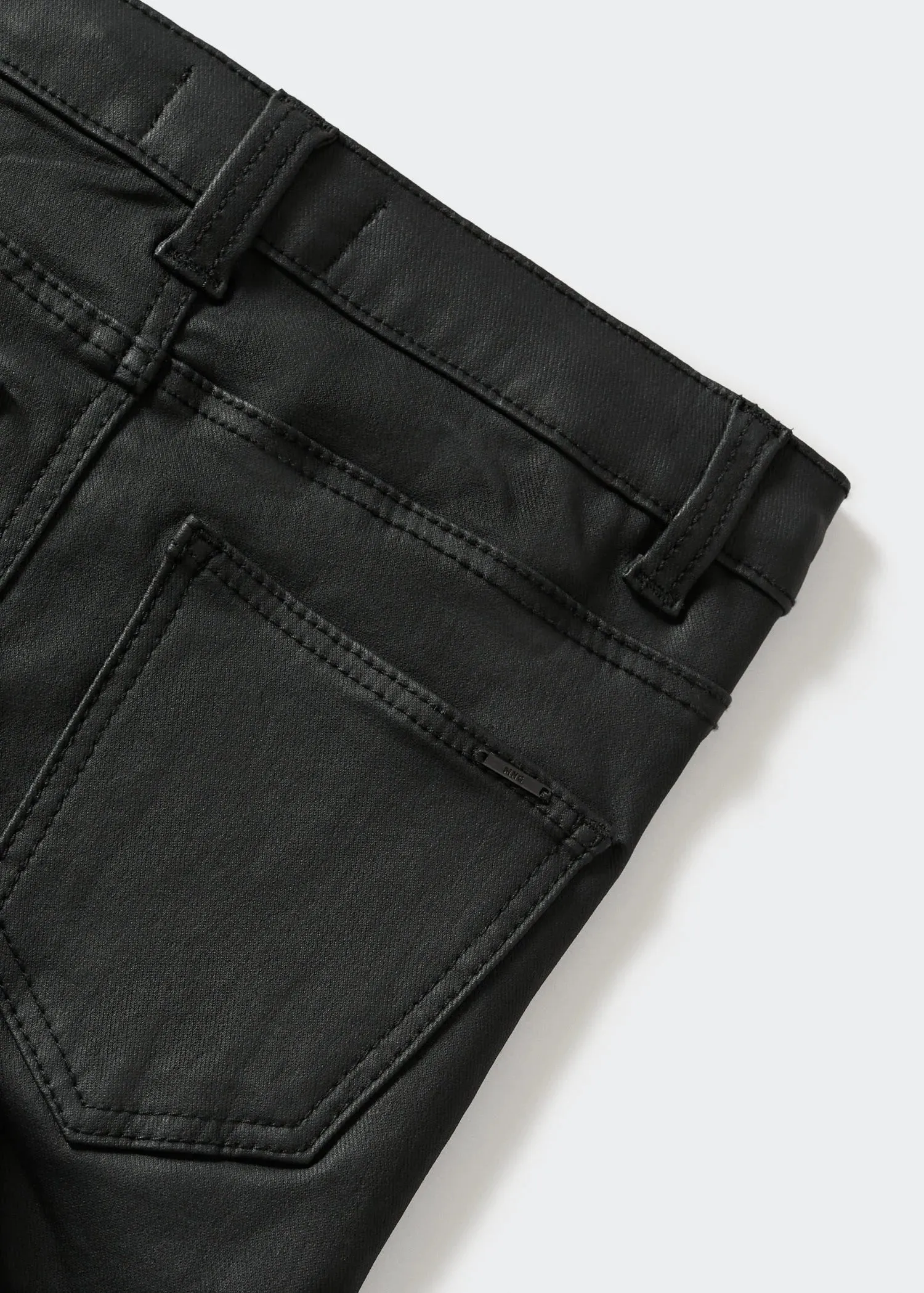 Coated skinny-fit trousers