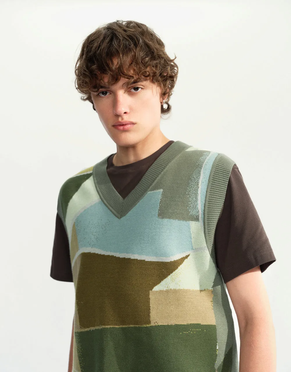 Colorblocks Knitted Vest