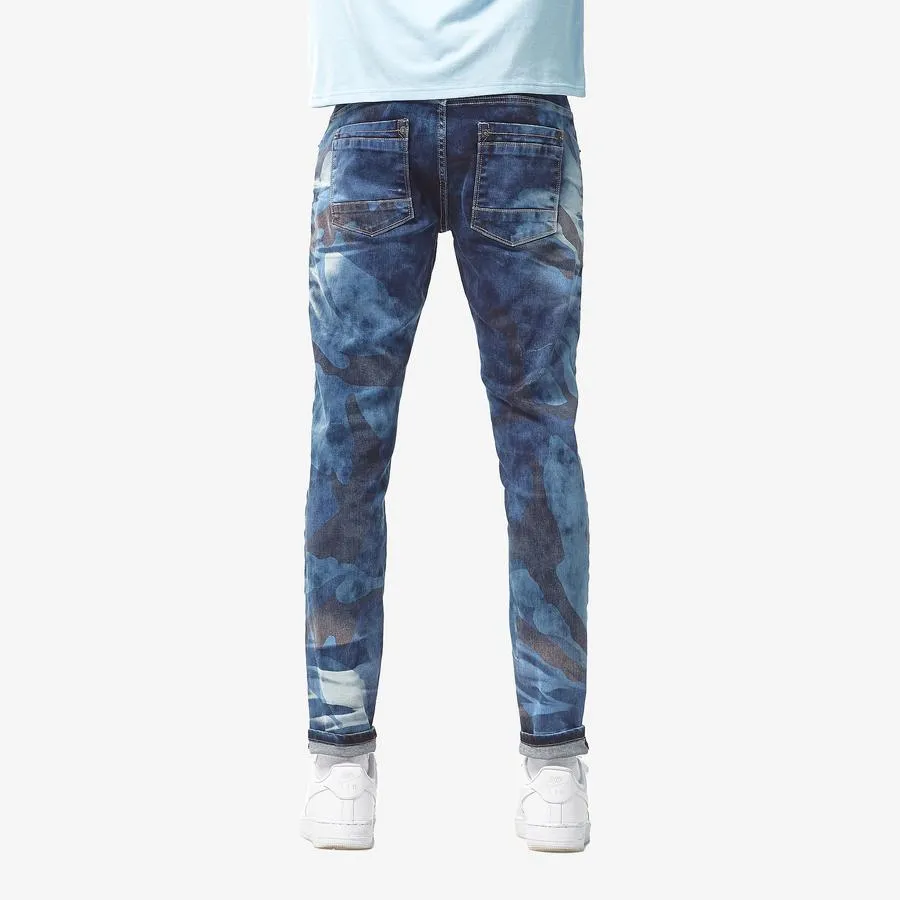 Copper Rivet Blue Camo Jean