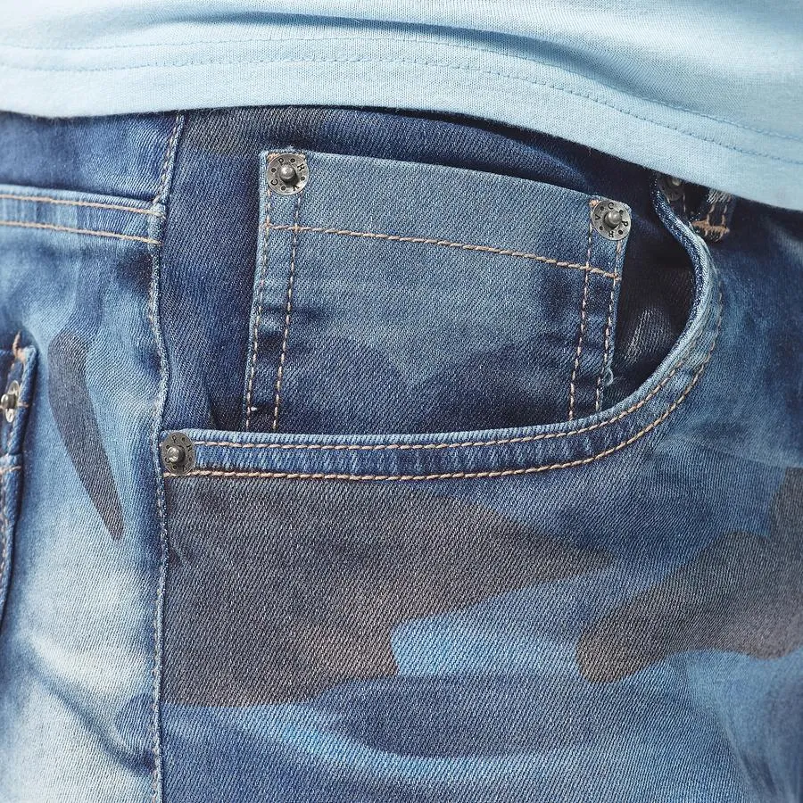 Copper Rivet Blue Camo Jean