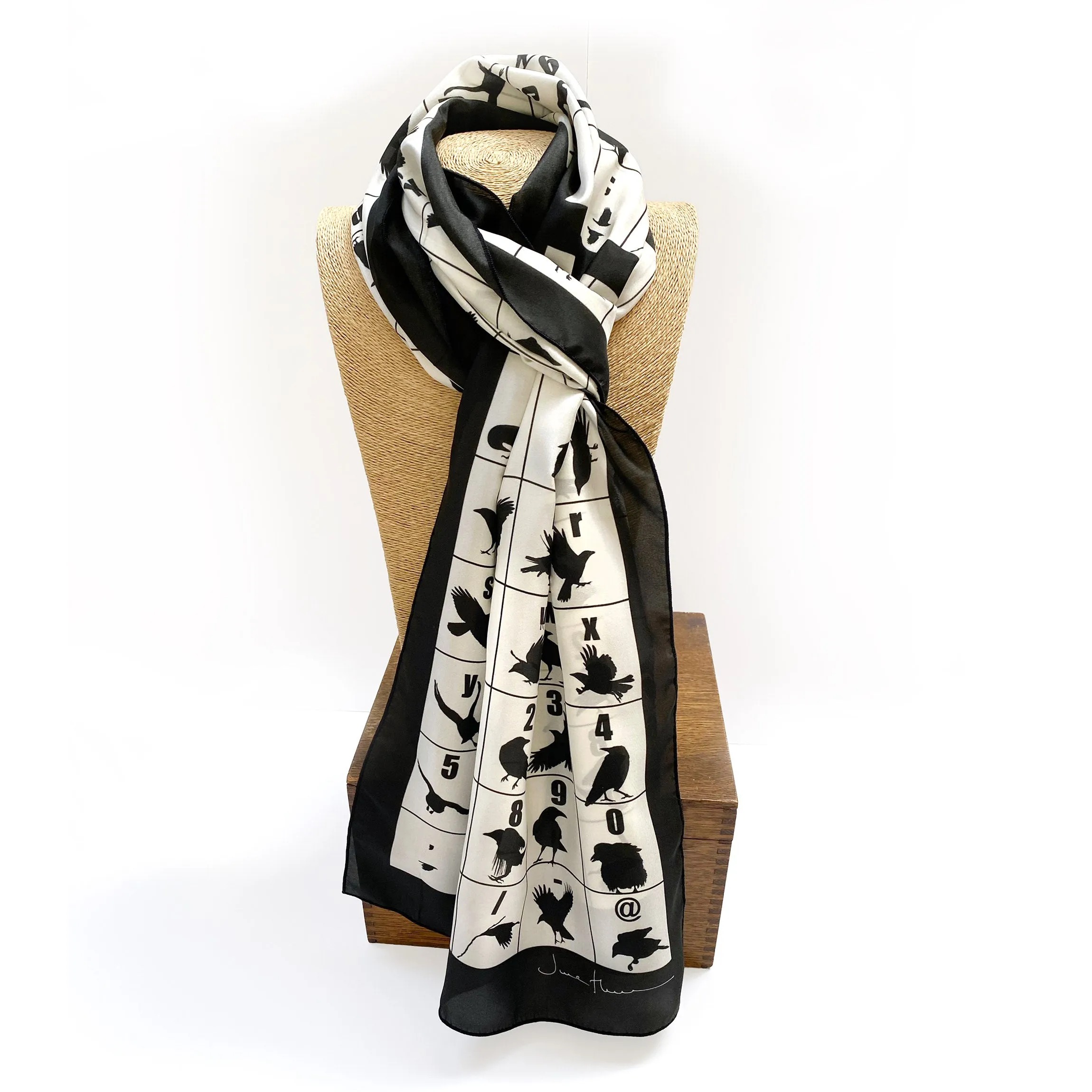 CROWPHABET - Long Silk Scarf