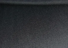 Crow's Wing Black Herringbone Wool (Made In Italy)