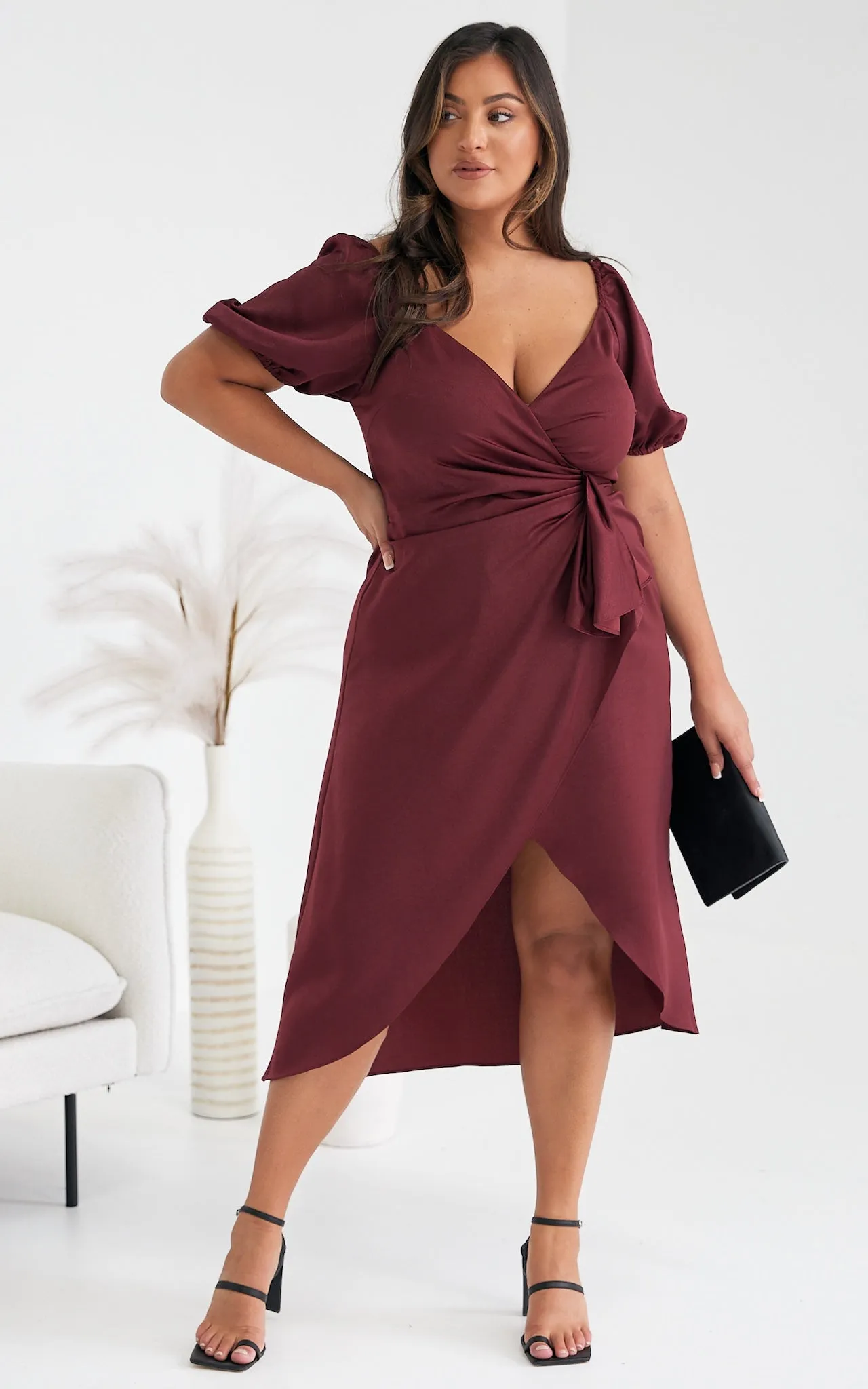 Eugenia Midi Dress - Deep Wine