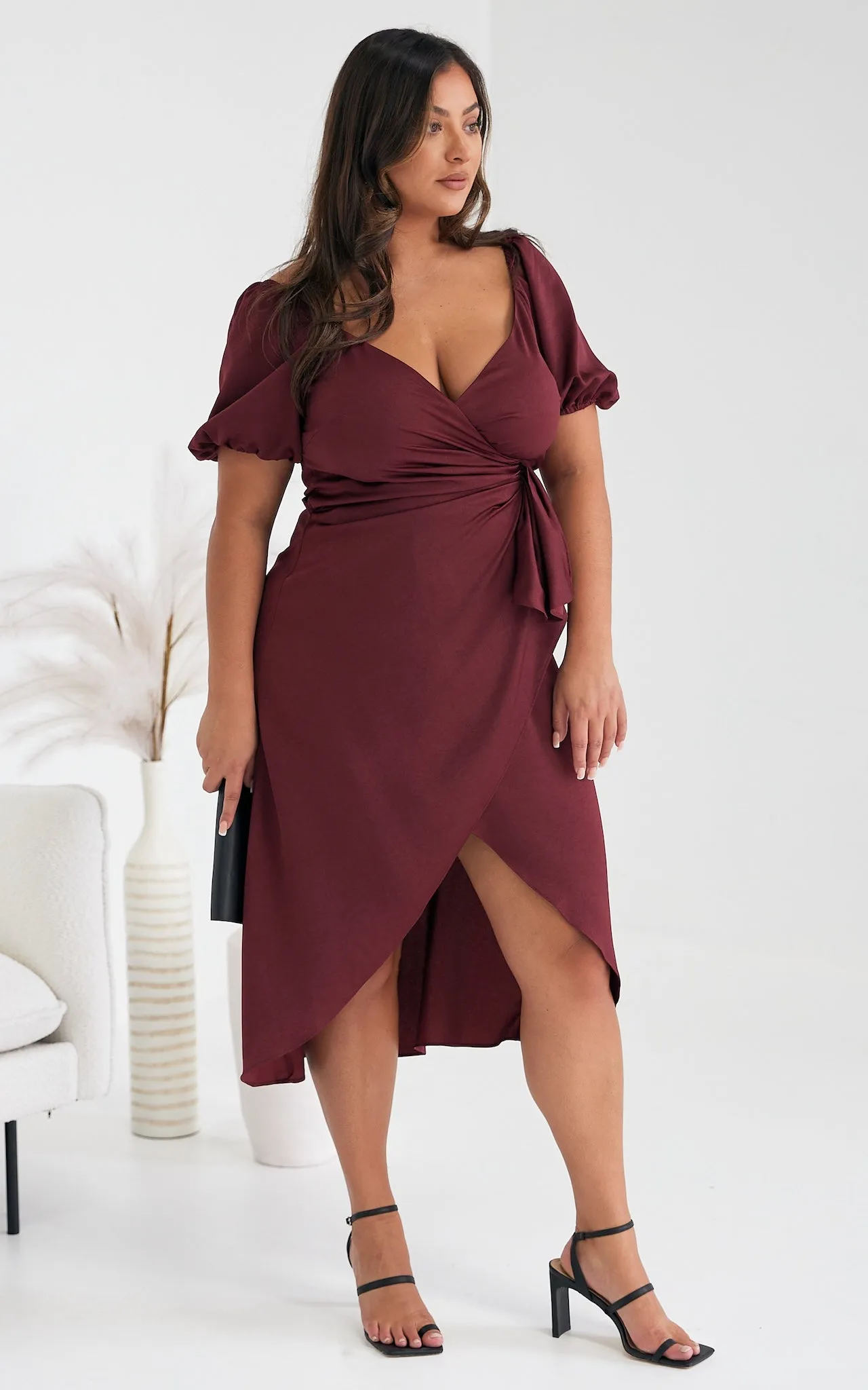 Eugenia Midi Dress - Deep Wine