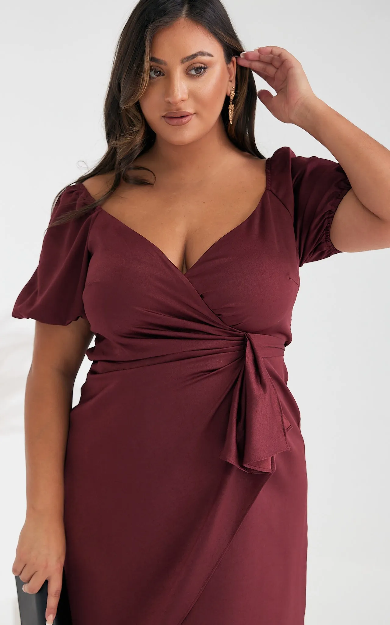 Eugenia Midi Dress - Deep Wine