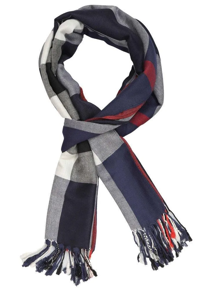 FabSeasons Unisex Navy Checkered Scarf