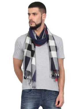 FabSeasons Unisex Navy Checkered Scarf