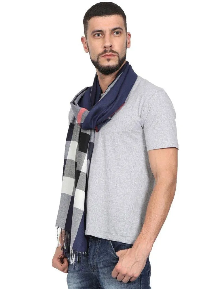 FabSeasons Unisex Navy Checkered Scarf