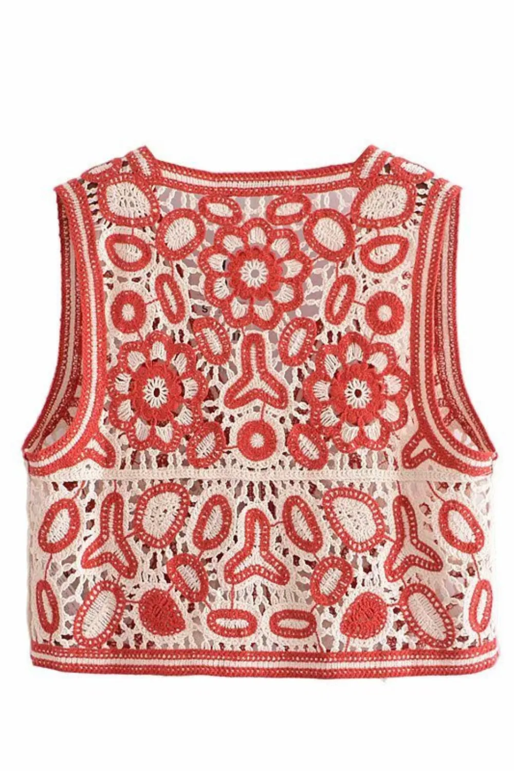 'Felipa' Embroidery Knitted Sleeveless Top Vest