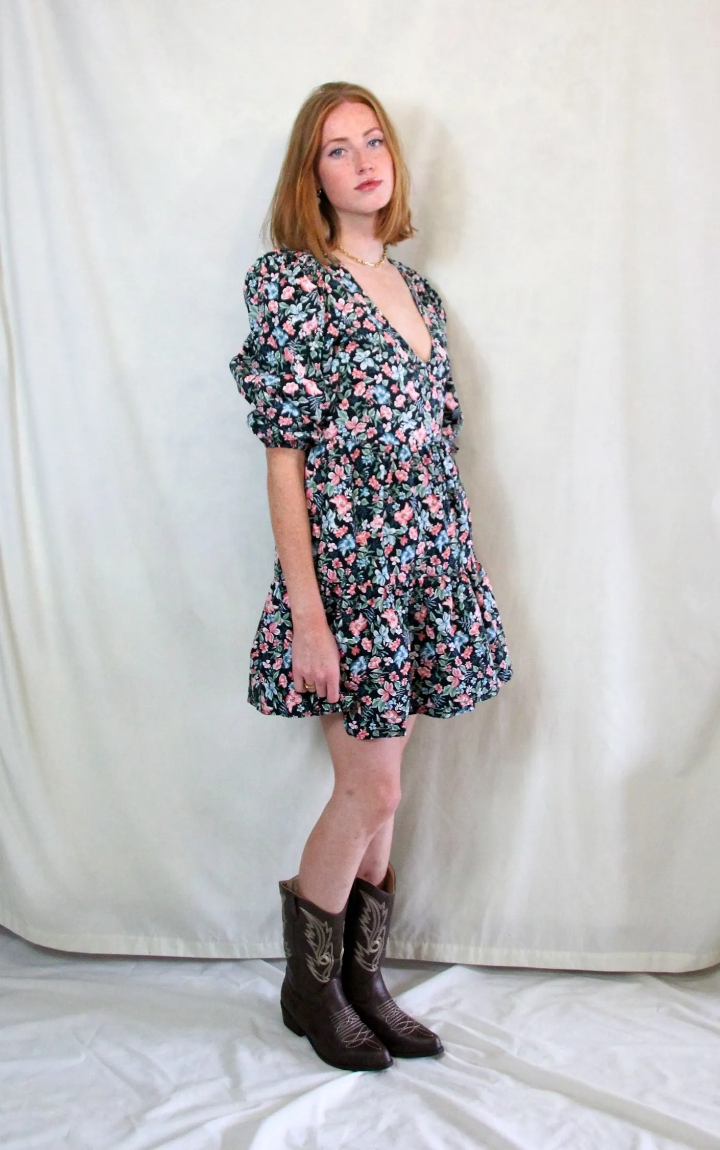 Floral Ditsy Wrap Tea Dress