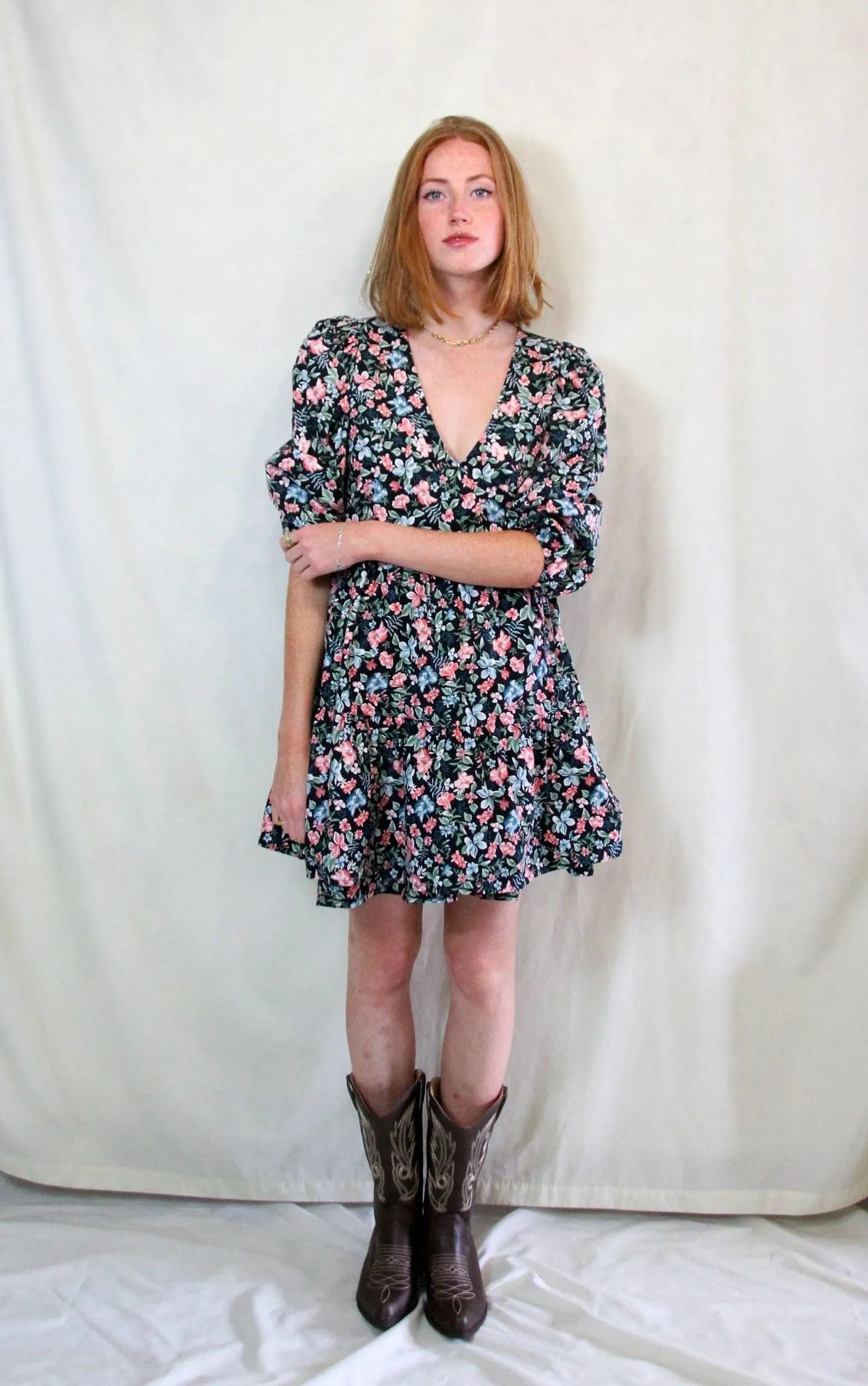 Floral Ditsy Wrap Tea Dress