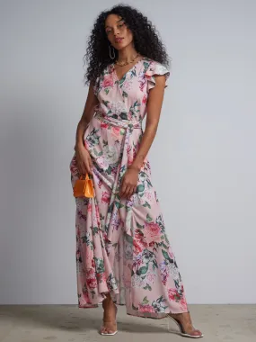 Floral-Print Wrap Maxi Dress