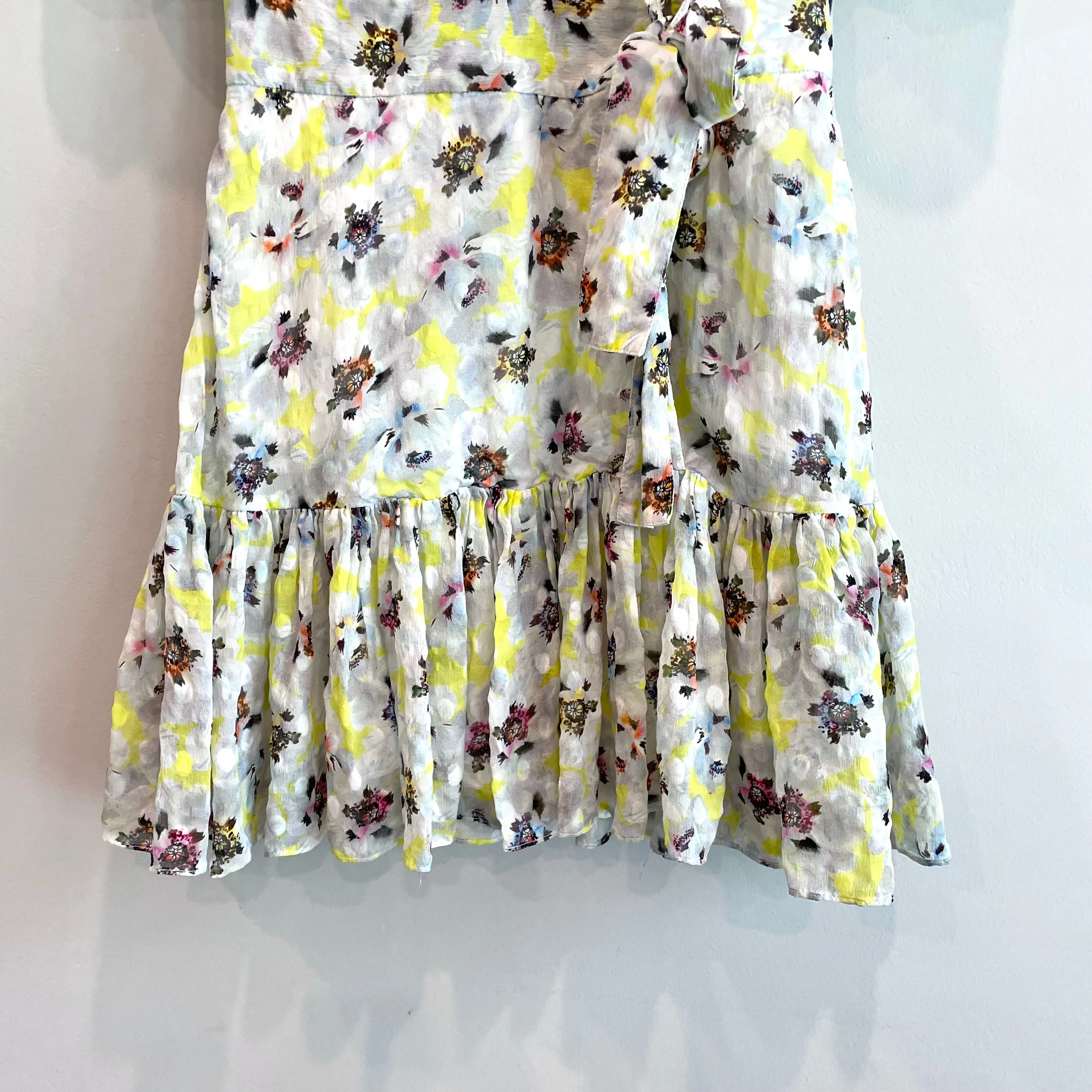 Floral Silk Faux Wrap Dress