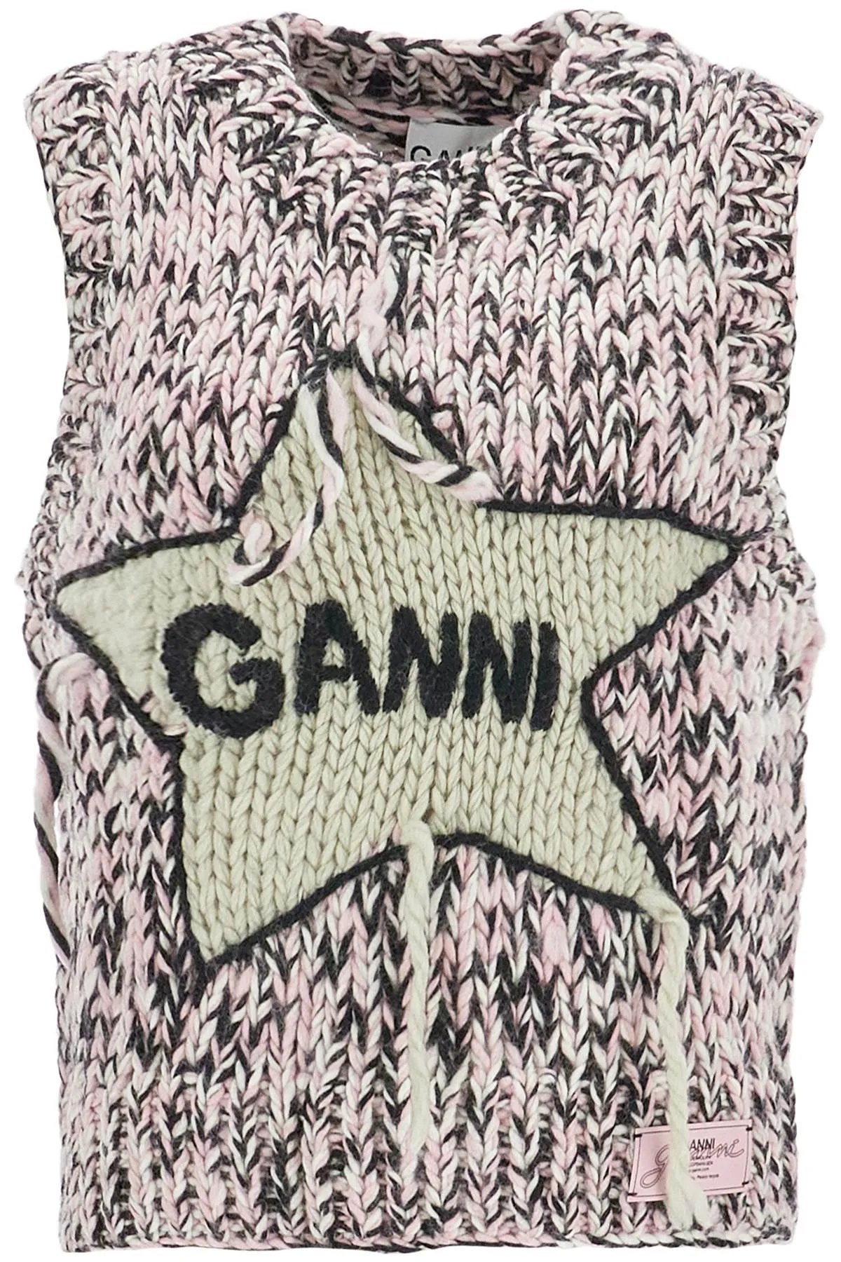 GANNI Gilet In Lana Con Intarsio