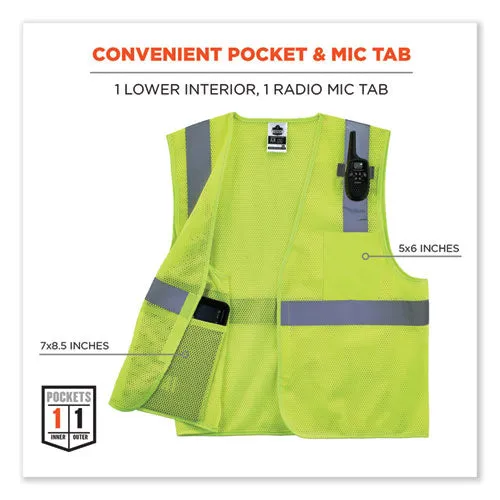 Glowear 8210hl Class 2 Economy Mesh Hook And Loop Vest, Polyester, 4x-large/5x-large, Lime, Ships In 1-3 Business Days