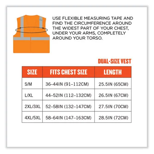 Glowear 8210hl Class 2 Economy Mesh Hook And Loop Vest, Polyester, Small/medium, Orange, Ships In 1-3 Business Days