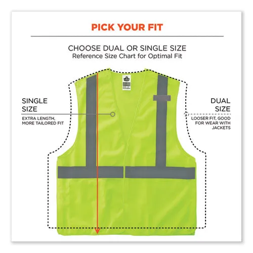 Glowear 8215ba-s Single Size Class 2 Economy Breakaway Mesh Vest, Polyester, 4x-large, Lime