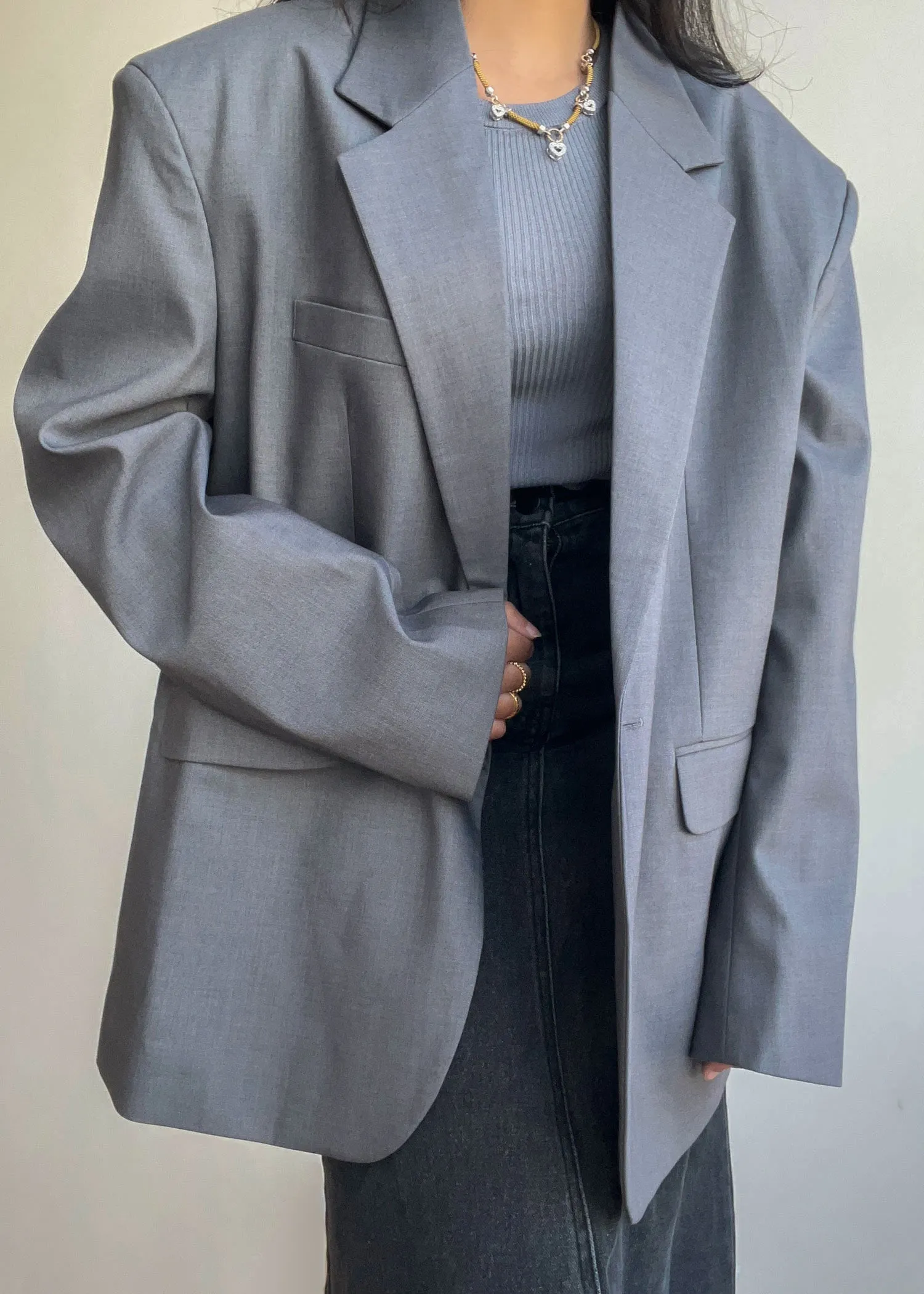 Grey Oversized Blazer