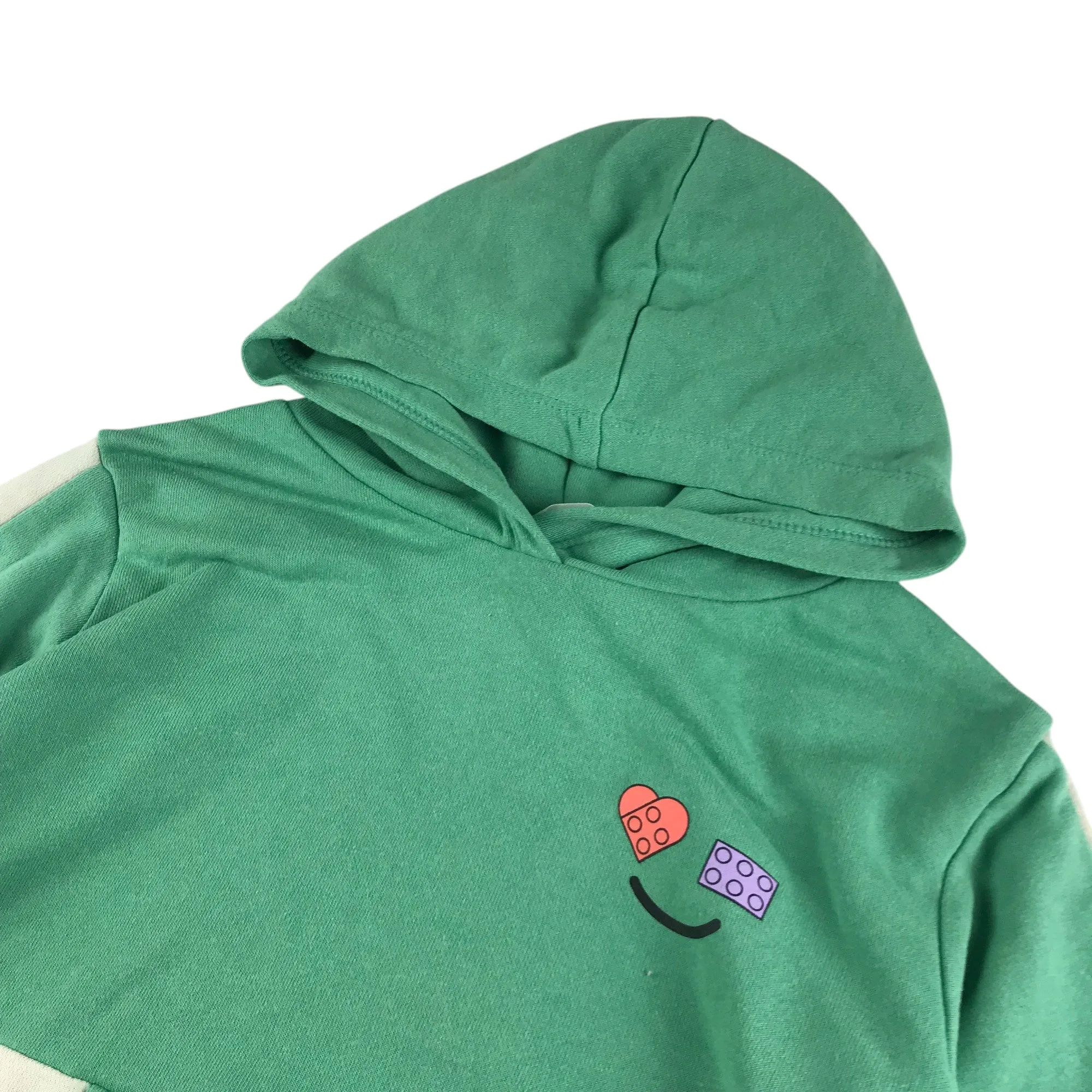 H&M hoodie 4-6 years green building blocks pullover