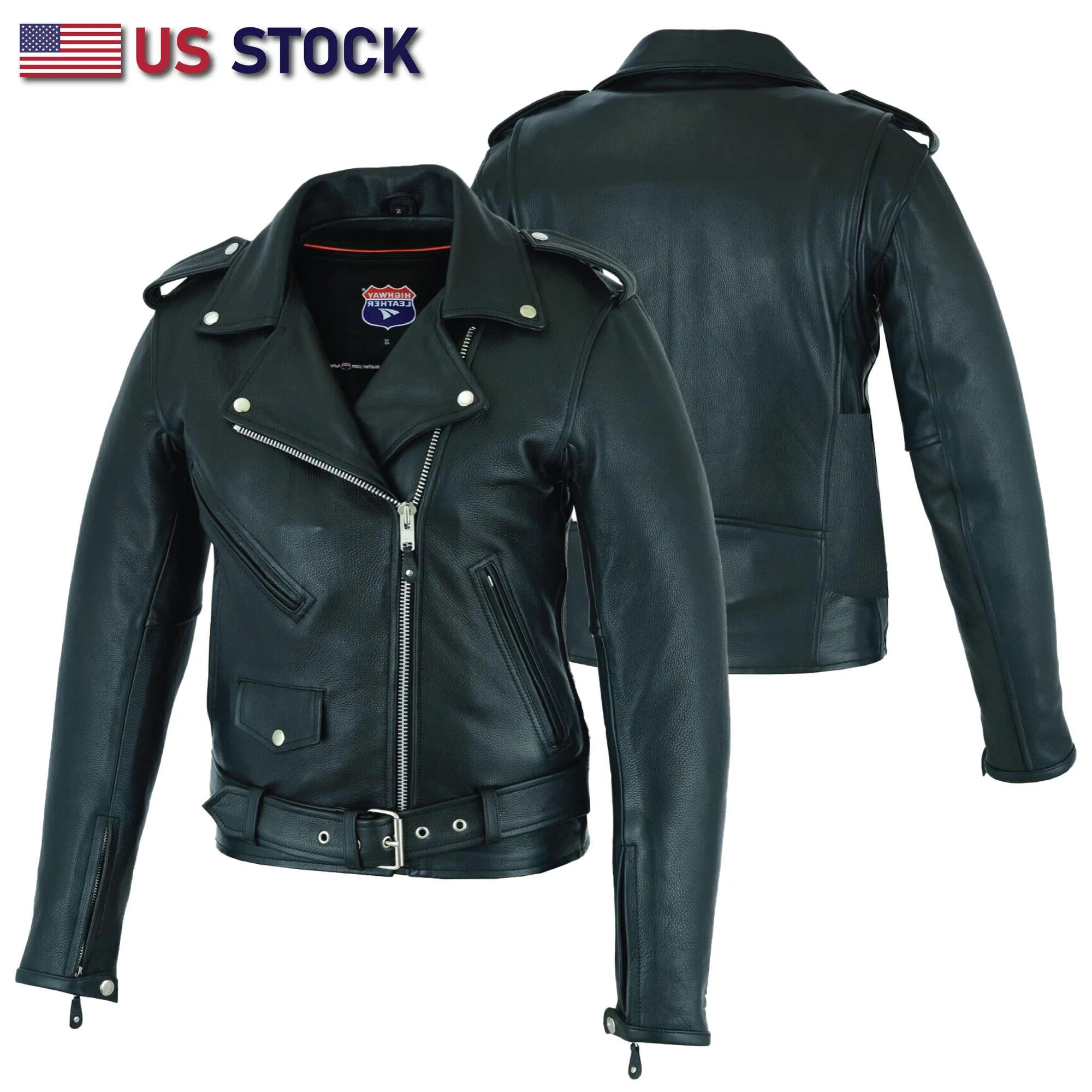 HL10200 Classic MC Leather Jacket with Plain sides