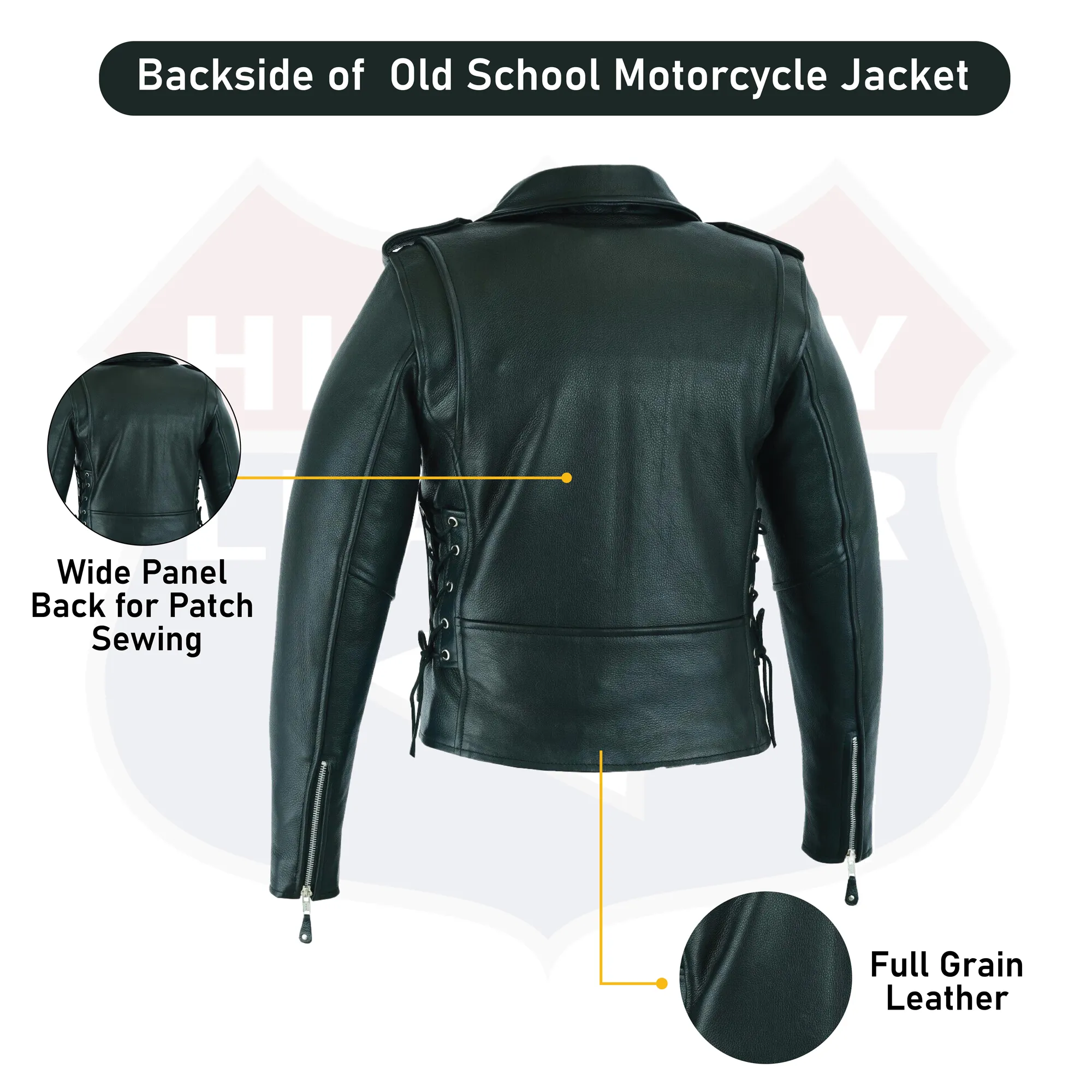 HL10200 Classic MC Leather Jacket with Plain sides