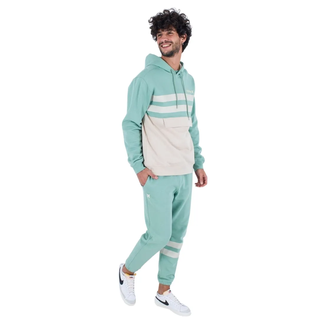 Hurley Oceancare Block Party Pullover Hoodie - Cilantro