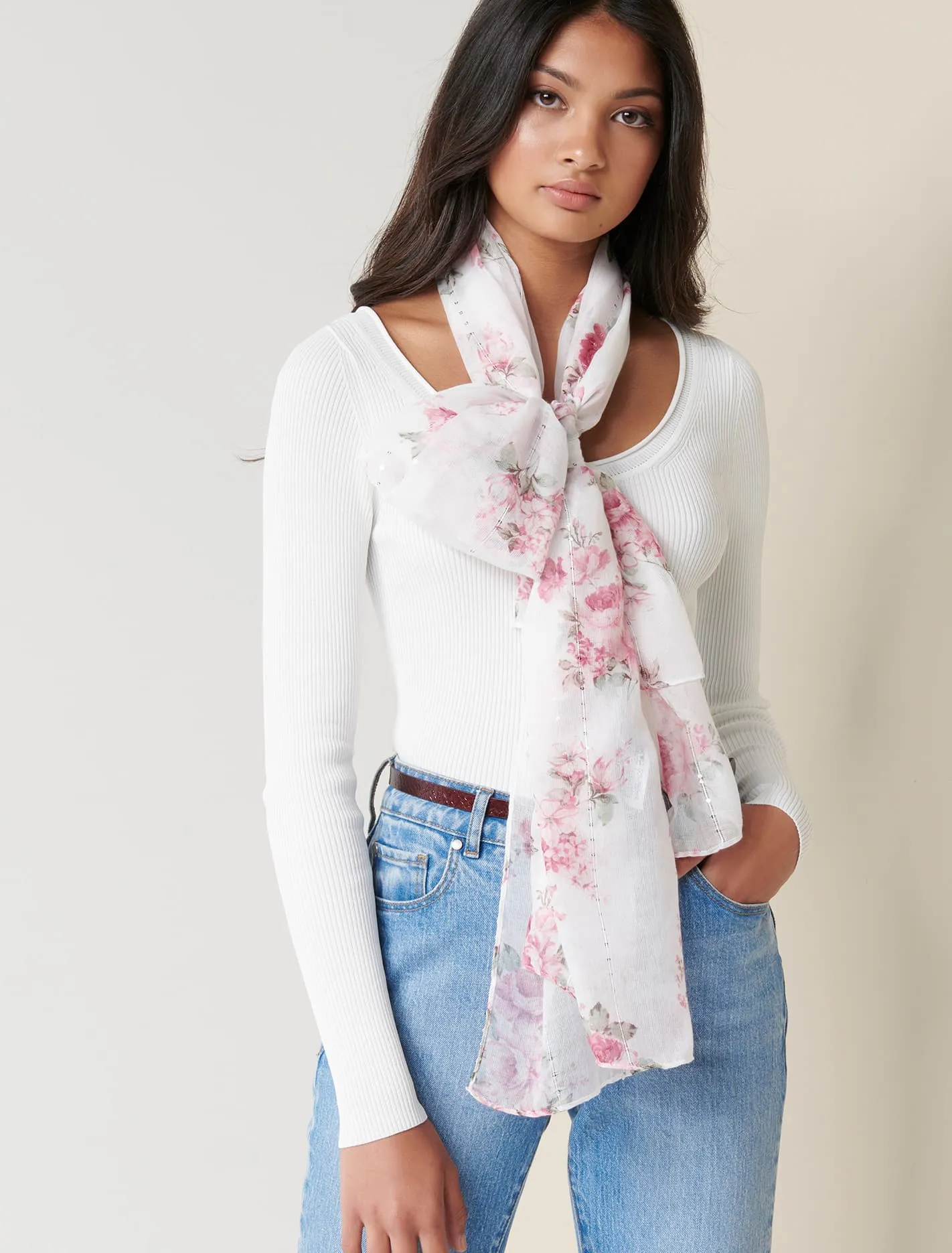 Kim Floral Print Scarf