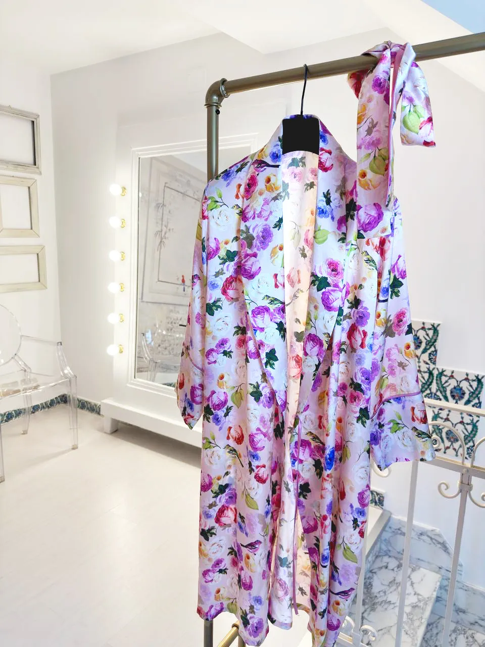 KIMONO FLOWERS PINK