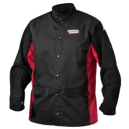 LINCOLN REDLINE SHADOW SPLIT LEATHER SLEEVED WELDING JACKET