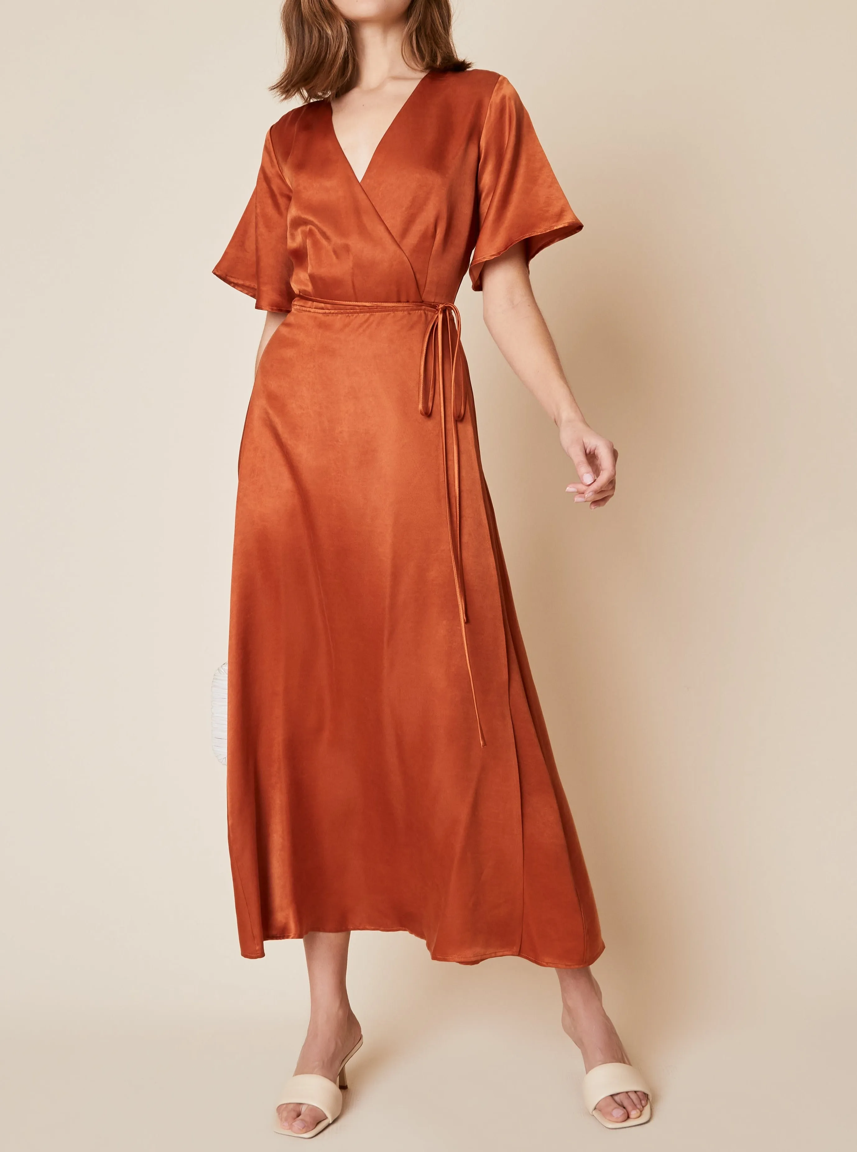 Lola Wrap Dress - Rust